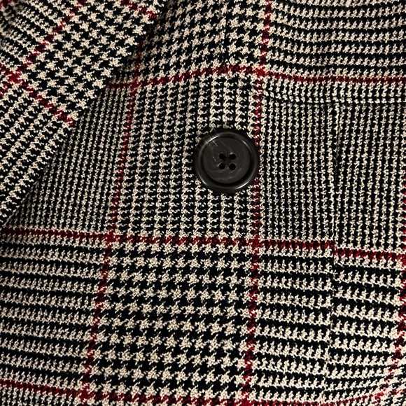 Vintage Ralph Lauren Plaid Blazer Jacket Size 8 Designer 80s 90s retro black red - Picture 8 of 13